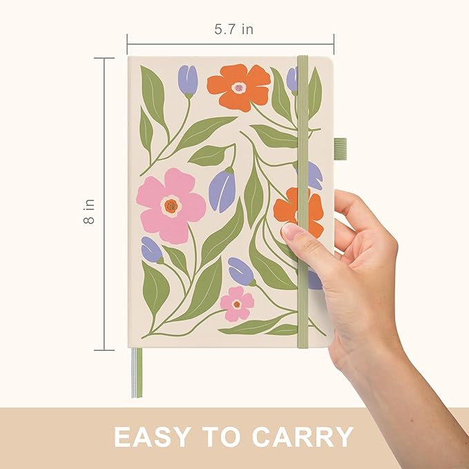 And Per Se Undated Weekly Planner 2026, A5 size Leather Hardcover Planner with Goals & Habit Tracker – ADHD Planner & Productivity Journal (Botanical Floral)