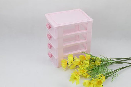 Girls Cute Lovely Color Storage Box Desktop Organizer Bathroom Bedroom Jewelry Storage Box For Storing Small Items (4 layers)