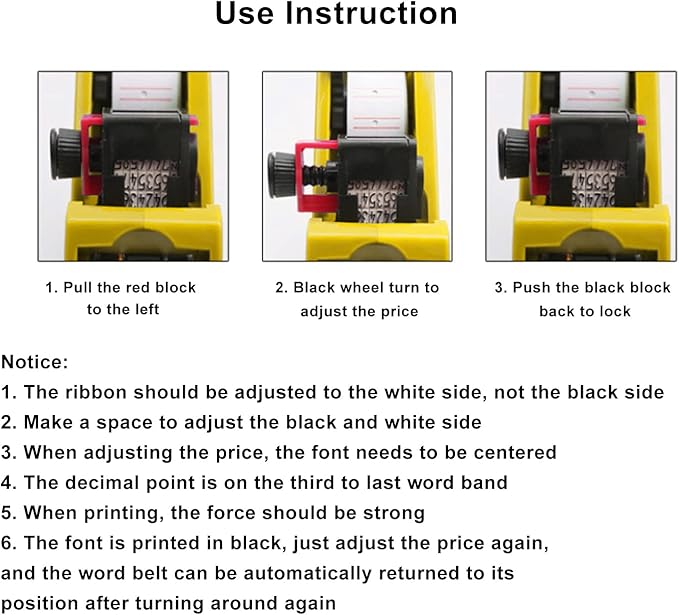 Eujgoov 8 Digits Price Tag, Portable Label Maker, Manual Labeling Machine with Price Label, Yellow