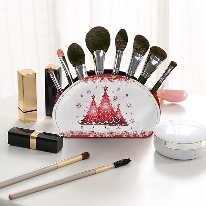 FUSURIRE Christmas Tv Remote Controllers Holders for Desk Bed Couch Sofa, Star Tree Print PU Leather Desk Storage Box Cosmetic Cup Multi-functional Pencil Holder, Cow Home&Office Accessories