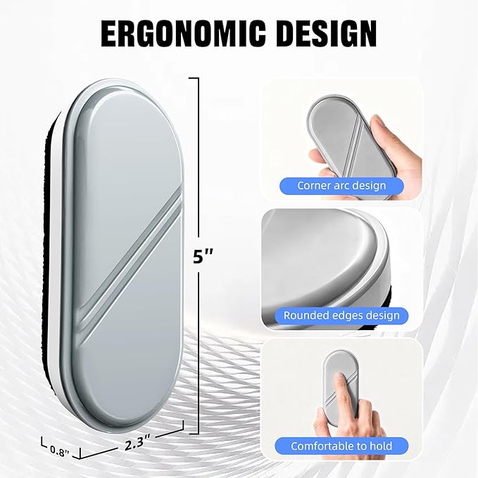 Dry Erase Eraser, Detachable Magnetic White Board Erasers - 4 Pack,Glass Board Glass Whiteboard Eraser for Office and School Supplies (Gray)