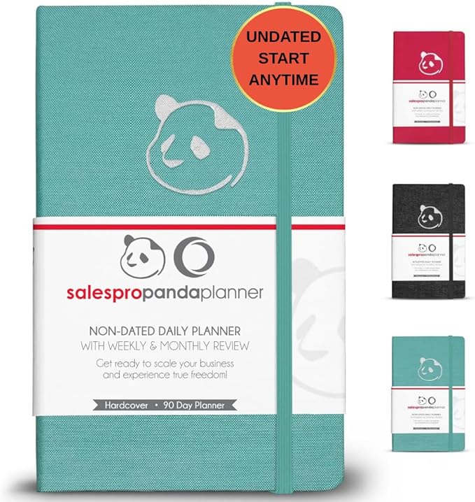 Planner 2026 – Panda Planner Sales Pro Daily Planner for Salespeople | 90-Day Undated Productivity, Goal, & Sales Tracker | Business Planner with Monthly, Weekly & Daily Layout | Teal