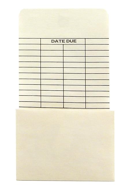 Hygloss Products Manila Library Pockets – Non-Adhesive Pocket Envelopes Made in the USA – High Back With Date 6.25 x 3.5 Inches, 50 Pack