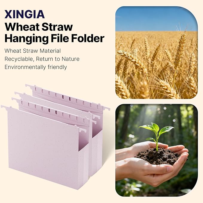 XINGIA Letter Size Hanging File Folders with Tabs,2'' Expansion,12 Pack Plastic Hanging Folders,Extra Capacity File Cabinet Folders,Hanging Organizers for Filing Cabinet, Bulky Files & Medical Charts