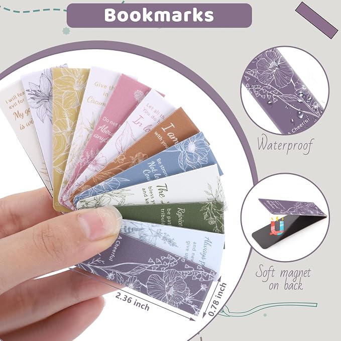 WSICSE 144 Pcs Christian Bible Gifts Set Bulk, Colorful Floral Notebooks Inspirational Bookmarks Quote Pens Organza Bags for Inspirational Gifts for Office School Church Supplies