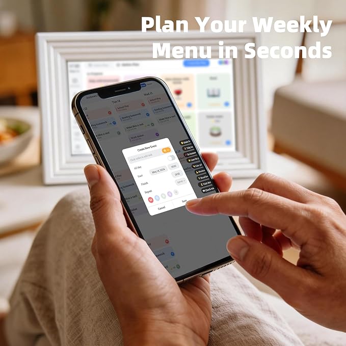 10.1" Smart Chore Chart & Visual Schedule for Kids - Digital Daily Routine Board, Neurodivergent Friendly Gamified Planner display, App Syncs w/Google Calendar, No Subscription (White)