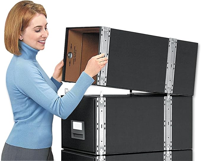 Bankers Box 6 Pack STAXONSTEEL Maximum Space Saving Filing Cabinet, Stacks 10 High, Steel Frame, Legal, Black