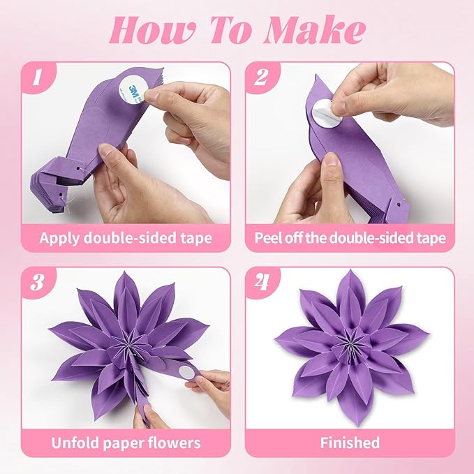 Spring 3D Paper Flowers Bulletin Board for Wall Classroom Decorations Floral Craft Large Paper Flowers Colorful Premade School Home Party Supplies Decor for Photo Backdrops Door Celebrations Favor
