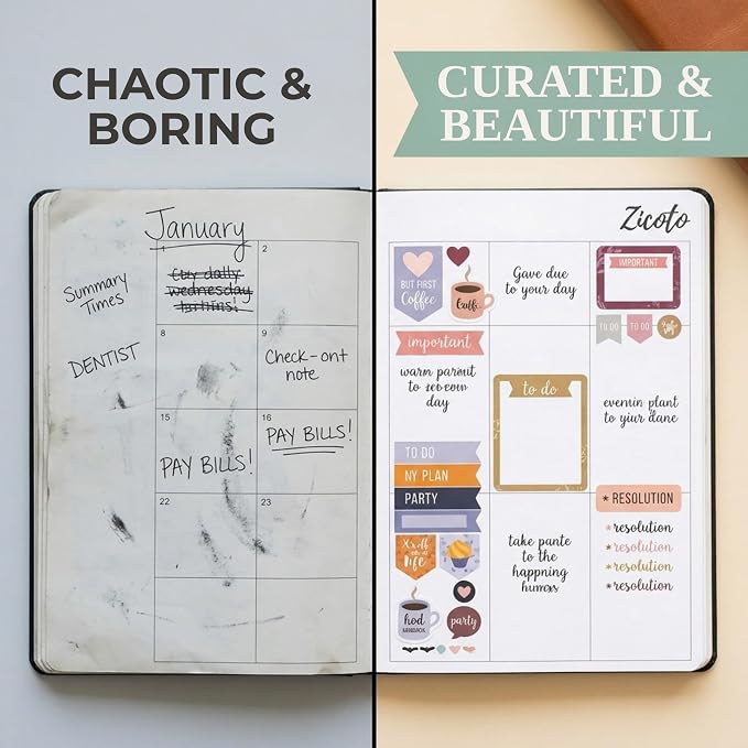 Aesthetic Monthly Planner Stickers - 1100+ Beautiful Design Accessories Enhance and Streamline Your Planner, Journal and Calendar