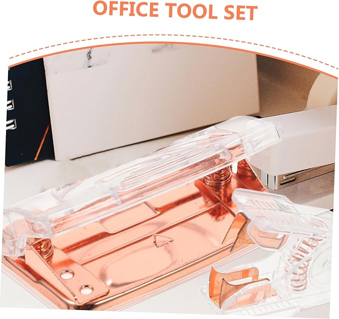 1Set Transparent Staple Remover Hole Puncher Ergonomic Office Tools for Efficient Alignment and Secure Stapling Versatile Supplies for Workspaces