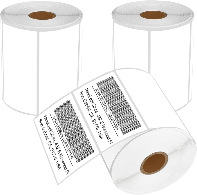 NineLeaf 3 Roll (810 Labels/Roll) Compatible for Brother RD-S03U1 RDS03U1 102mm 4'' x 2'' Standard Address White Paper Labels for RJ-3050 RJ-3150 RJ-4030 RJ-4040 TD-4000 TD-4410D TD-4550DNWB Printers