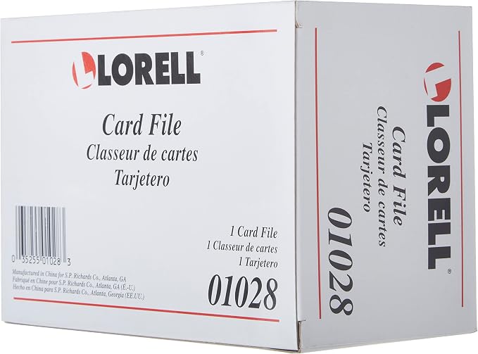 Lorell Business Card File, 350 Card Capacity, Black, Plastic, Modern, Office Supplies, Professionals, Unisex, Hinged, Portable