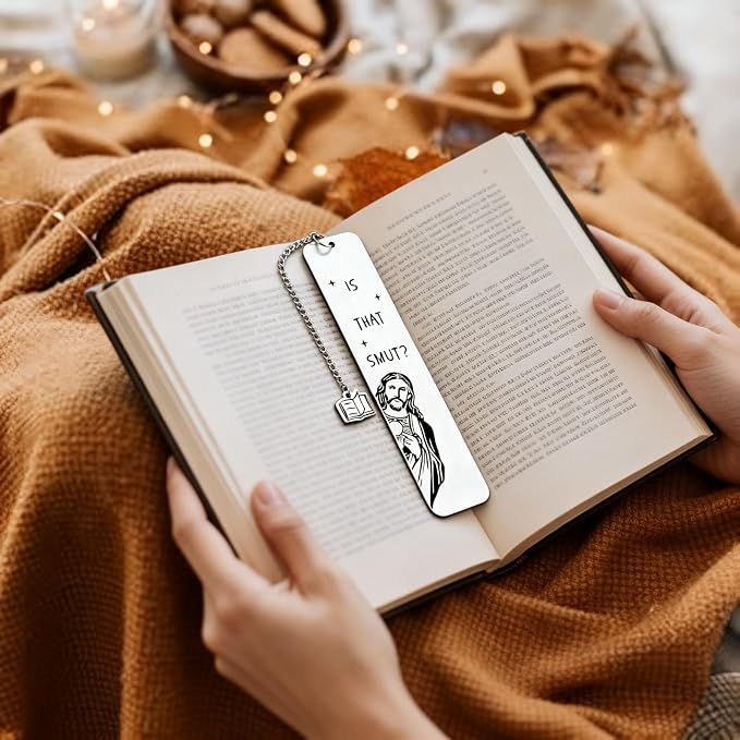 Funny Gifts Bookmark, is that Smut? Novelty Gag Graduation Book Mark for Female Friend Bookish Nerd Booklover Adult Women, Christian Book Marker Gifts for Book Lovers Christmas Gift