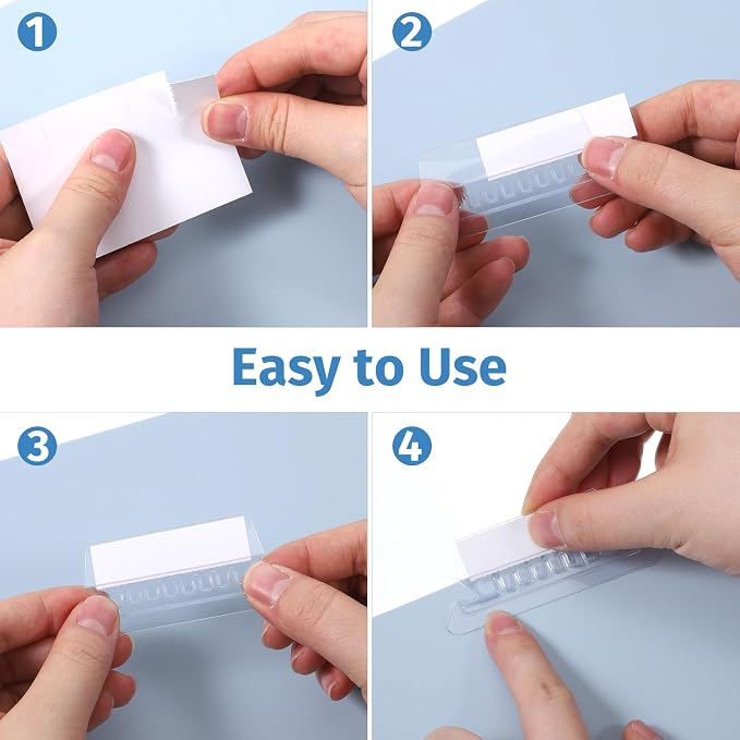 50 Pcs Hanging File Folder Tabs & 50 Pcs 2 '' Inserts Labels, Clear Plastic File Organizer for Hanging Files Folders