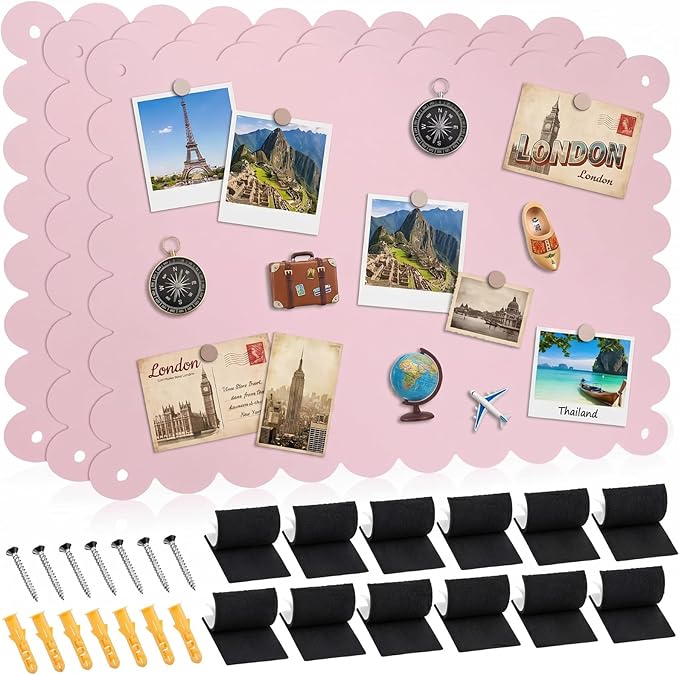 Gueevin 3pack Magnetic Board for Wall 16.1" x 13" Magnet Bulletin Board to Display Magnetic Letters, Numbers, Notes Suitable for Refrigerator, Cubicle, Cabinet, Come with Tapes and Screws(Pink)