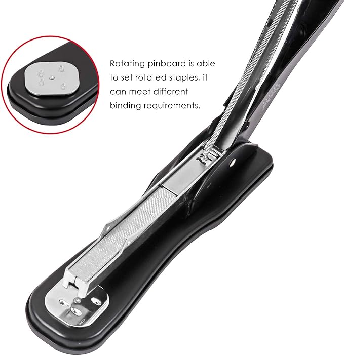 Large Metal Desk Stapler with Rotating Pin Board