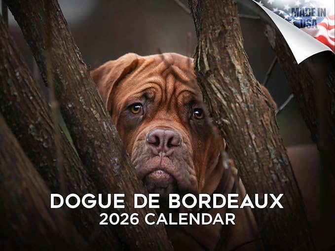 2025 2026 Dogue De Bordeaux Calendar - Dog Breed Monthly Wall Calendar - 12" x 18" Open - Thick No-Bleed Paper - Giftable - Academic Teacher's Planner Calendar Organizing & Planning - Made in USA