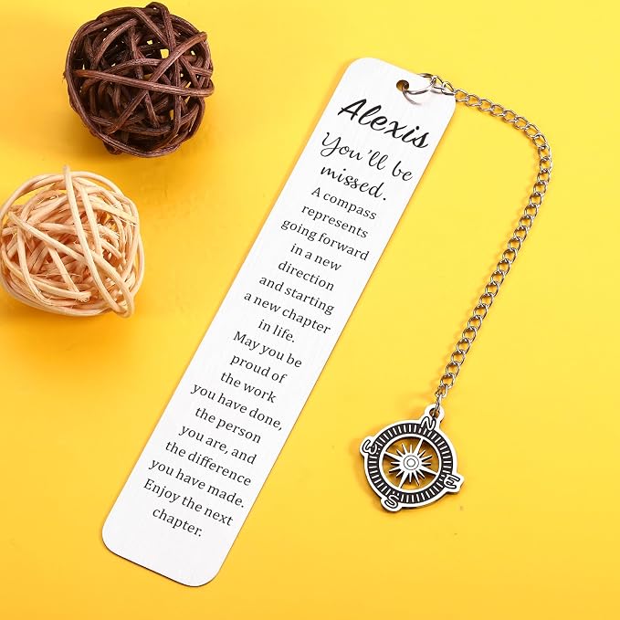 Custom Name, Personalized Bookmark for Women, Farewell Gifts for Coworkers Women Friends Her Nurse Boss Teacher Employee You Will Be Missed Retirement Gift Coworker Leaving New Job Gifts for Women