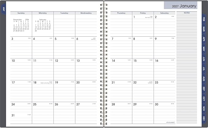 AT-A-GLANCE 2027 Appointment Book Planner, Weekly & Monthly, 8.5" x 11", Quarter-Hourly, DayMinder, Gray (GC5200727)