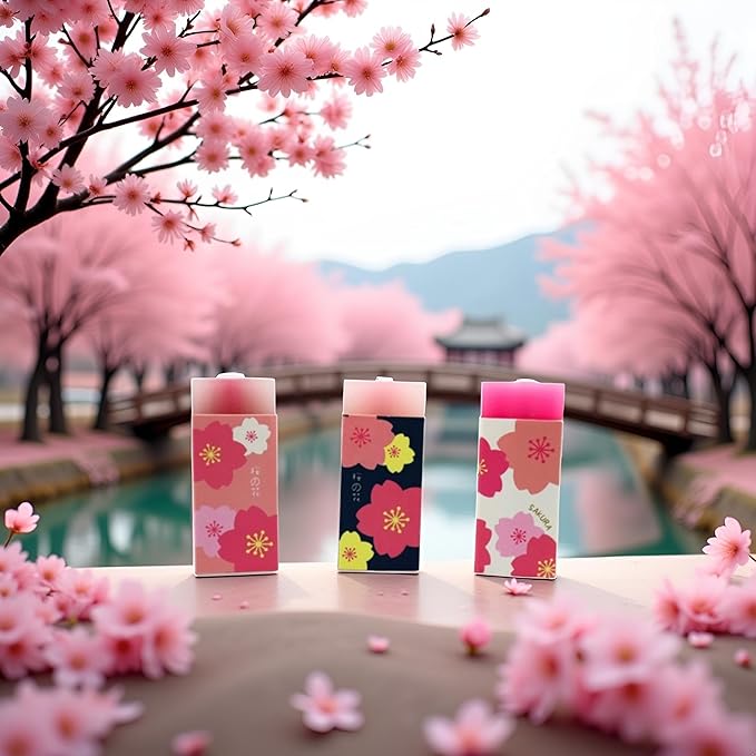 3 Pcs Pink Lovely Cherry Blossoms Rubber Erasers of Sakura Petal Sketch Painting Pencil Correction Tool School Office Stationery Supply Standard Pencil Erasers