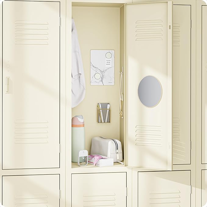 U Brands Magnetic Locker Accessories and Decorating Kit, 6 Piece Set, Back to School Essentials, Gold and Marble, Whiteboard, Mirror, and More