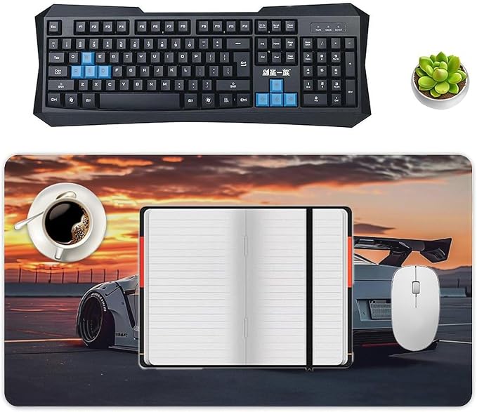 Large Mouse Pad JDM Car R35 Static Sport Sunset Desk Mat Computer Accessories Gaming Office Organizers Supplies Decor Essentials Keyboard Pads for Desk Rubber 40X80cm