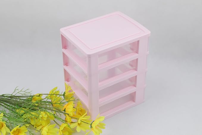 Girls Cute Lovely Color Storage Box Desktop Organizer Bathroom Bedroom Jewelry Storage Box For Storing Small Items (4 layers)