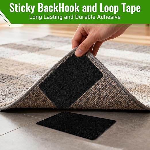 FR 4x6 Inch Heavy Duty Hook and Loop Strips with Adhesive, 6 Sets Nylon Interlocking Tape - Strong Grip for Sewing, Crafting, DIY, Wall Hanging