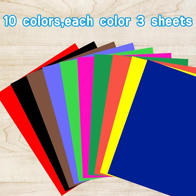 pmybupo 30 Pcs 14x18 Poster Board 10 Assorted Color Blank Graphic Display Boar,Bright Color Cardstock School Project Poster Board Paper for Art and Craft Graphic Display Presentation Drawing