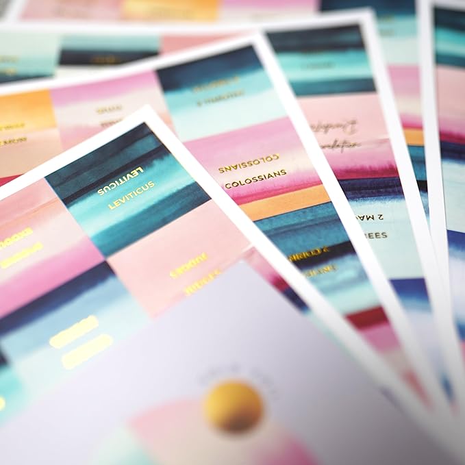 OFFILICIOUS Bible Book Tabs, 100 Soft-Touch, Laminated, Pink Bible Tabs, Cute Bible Accessories Tabs for Bible, Protestant & Catholic Bible Tabs Large Print, Blue Bible Tabs for Women & Men
