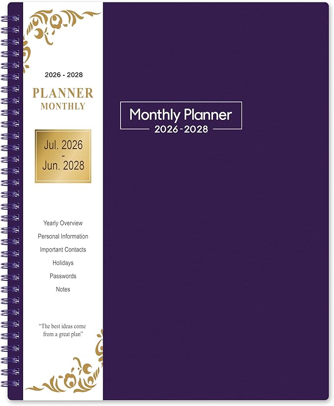 2026-2028 Monthly Planner - Monthly Planner from July 2026 - June 2028, 2-Year Planner 2026-2028 with Tabs, Inner Pocket