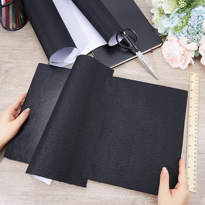 CRASPIRE 51 x 11.8inch Linen Book Cloth for Book Binding Fabric Surface Paper Backed Bookcover Books Album Scrapbooking Archival DIY Covering Protector Bookcloth Bookbinding Supplies Black