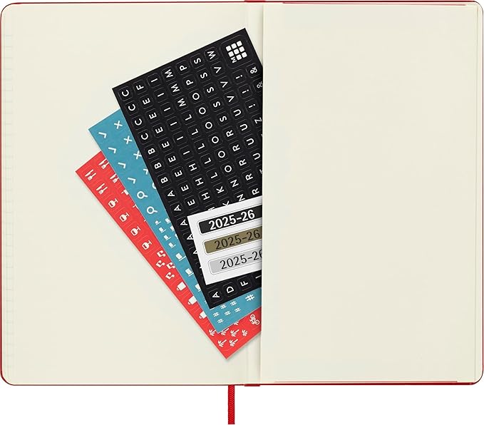 Moleskine Classic 18 Month 2025-2026 Weekly Planner, Hard Cover, Large (5" x 8.25"), Scarlet Red, 208 pages