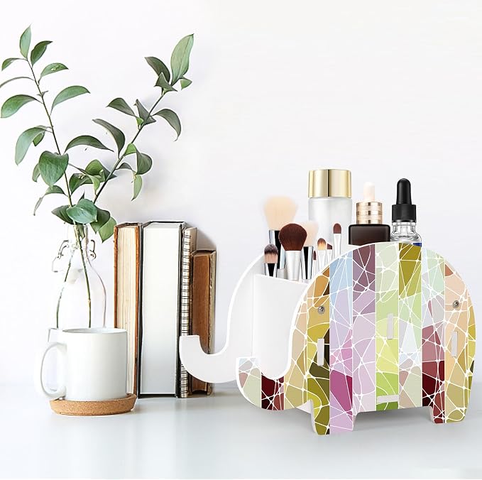 MOKANI Pen Pencil Holder for Desk Cute Elephant Gifts Desk Organizer Marker Makeup Brush Holders Workspace Organizers Office Decor Accessories with Phone Stand Christmas Gifts For Women Men Adults