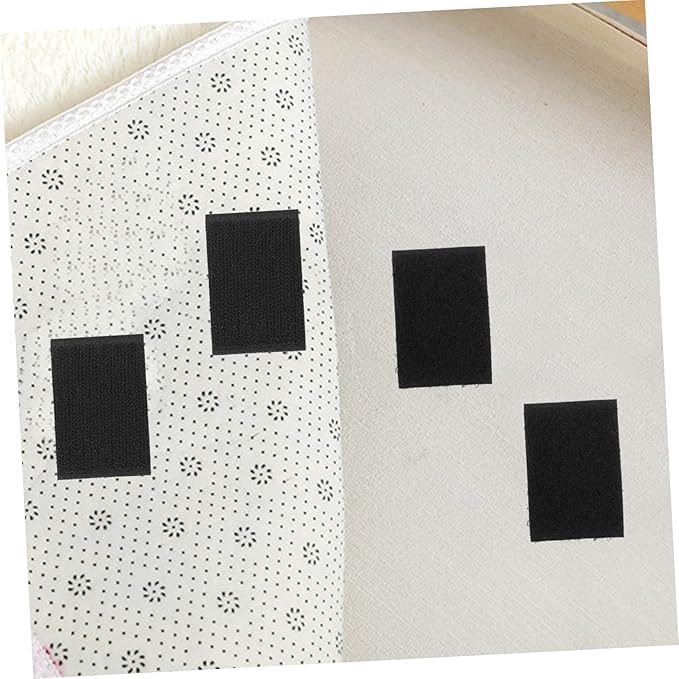 LALAFINA 150pairs Hook and Loop Tape Double Strips Tape Loop Adhesive Backing for Couch Sofa Bed Sheet Rug Carpet Mounting