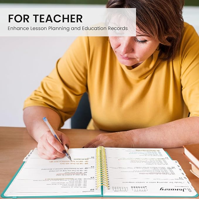 Academic Planner 2025-2026 For Women & Men, Monthly and Weekly Calendar Planner, Jul 2025 - Jun 2026, A4 (8.5" x 11"), Teacher Student Planning Book with Tabs, Ideal for Office School Supplies - Aquamarine