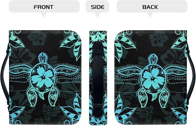 Sea Turtle Bible Cover Case Book Protector for Book Lovers Bible Cover Vegan Leather Carrying Book Case Sea Turtle Bible Study Accessories Supplies Size：M