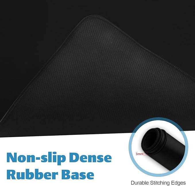 YQE Huge Mouse Pad 3XL: 47.2 x 22.8'' Oversized Extended Desk Mat XXXL, Extra Large Big Gaming Mousepad for Full Desktop, Giant Mouse Pads Computer Desk Pad Thick | Black | Stitched Edge | Waterproof