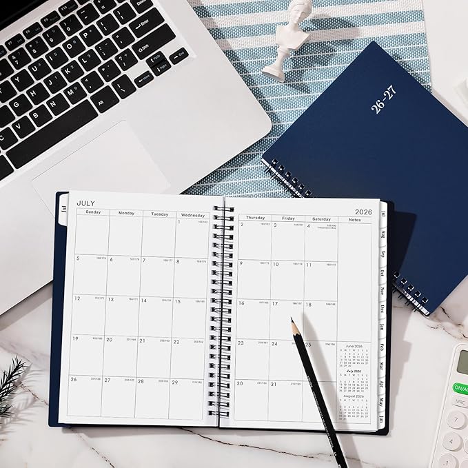 2026-2027 Planner - Planner 2026-2027, July 2026 - June 2027, 6" x 8.4", 26-27 Planners Weekly and Monthly Flexible Cover, A5 Thick Paper, Twin-Wire Binding, Blue