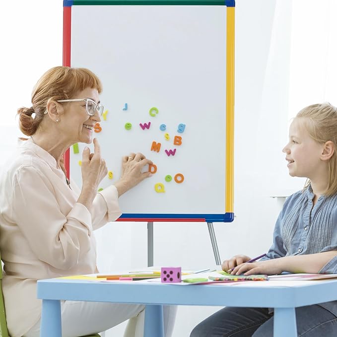Magnetic Easel for Kids - Height Adjustable 36-63" Dry-Erase Board and Whiteboard - Perfect for Kids Art Activities 36x24 inch White Board Flipchart Board