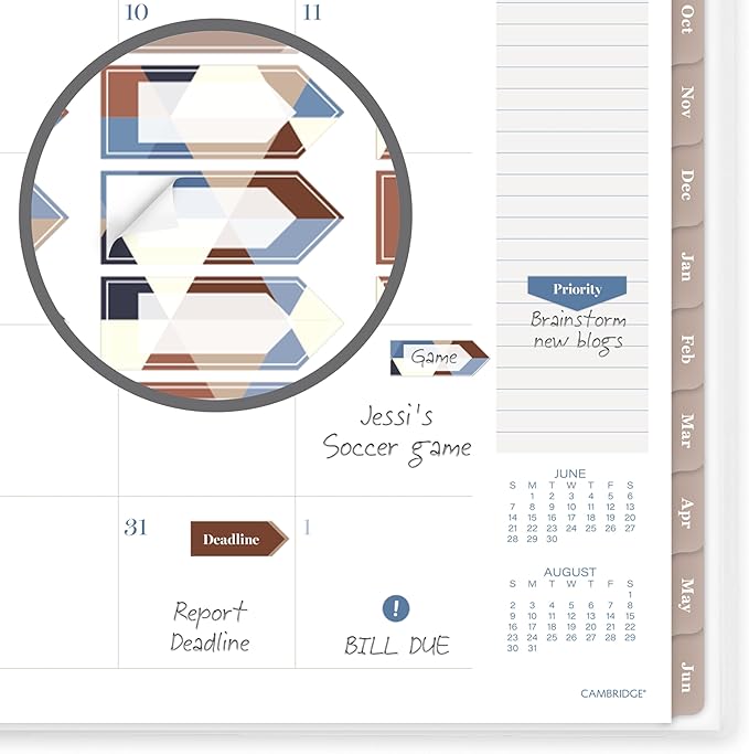 Cambridge Planner 2026-2027 Weekly & Monthly Academic 12-Month July-June, 8-1/2" x 11", Trigon (1794-905A)