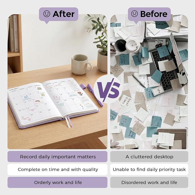 KONVINIT Pocket Calendar 2026-2028, 24-Month Pocket Calendar 2027 Planner Runs from July.2026 Until June.2028, Purple PU Monthly Planner with Inner Pocket, Pen Loop, Elastic Closure for School & Office Supplies, 3.54”×6.69”