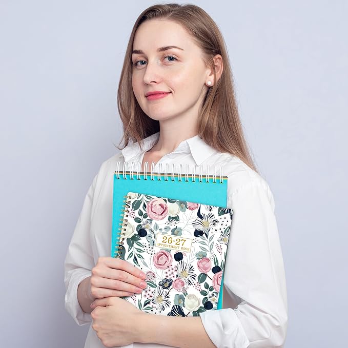 Appointment Book 2026-2027 - Daily Planner 2026-2027, Jul. 2026 - Jun. 2027, Weekly Appointment Book, Hourly Planner with 30-Minute Interval, 8.5" x 11", Colorful Tabs