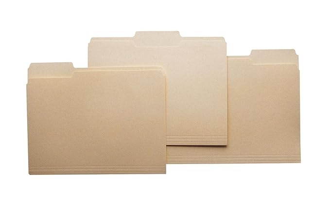 School Smart 1/3 Cut Manila File Folder, 11-3/4 x 9-1/2 Inches, Pack of 100 - 015741