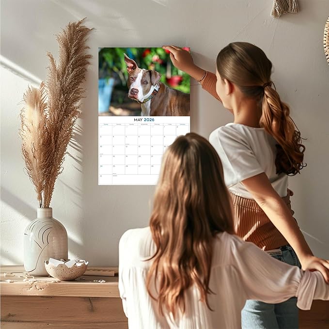 2025 2026 American Pit Bull Terrier Calendar - Dog Breed Monthly Wall Calendar - 12" x 18" Open - Thick No-Bleed Paper - Giftable - Academic Teacher's Planner Calendar Organizing & Planning - Made in USA