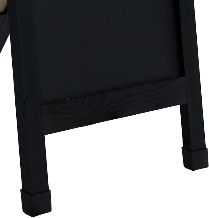 Sunnydaze Magnetic A-Frame Chalkboard Sign - Chalk Sandwich Board Sidewalk Sign - 40" x 20" - Black