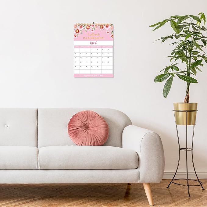 JAPBOR Calendar for Sarcastically Gifted Women - 2026 Fu-ck It Funny Wall Calendar for Sarcastic Female, 12 Months Hanging Planner, Affirmations Quotations Office Monthly Calendar Organizer Gag Women Gift