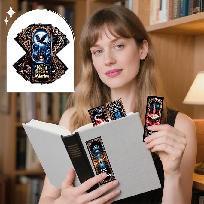 Wxiben Dark Romance Bookmarks Gifts - 100 Pcs Gothic Fantasy Paper Bookmarks Double Sided Tarot Card Skull Book Markers Page Clip Gift for Women Men Teachers Office Book Lovers Bookish Supplies