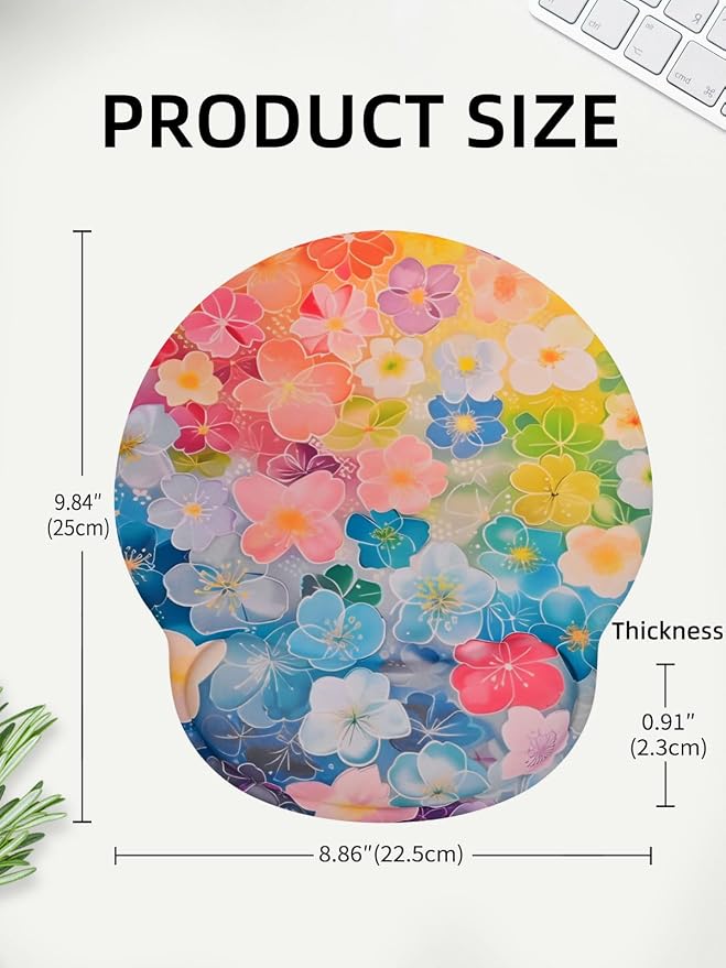 Lily Floral Mouse Pad Wrist Support Wrist Rest, Flower Ergonomic Mouse Pad with Non-Slip Base for Office Gaming Working Computers,Desk Accessories Pain Relief Mouse Mat, Flower Cluster