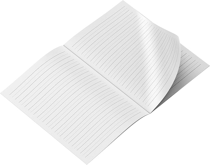 Reskid 5-Pack of 48-Page Kindergarten Writing Paper Booklets with Dotted Lines - 240 Pages of Blank Handwriting Practice Paper - Kindergarten Notebook, Elementary Lined Writing Paper